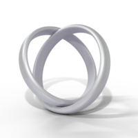 elemento de design de anel de casamento de prata 3d render png