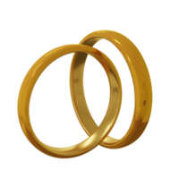 elemento de diseño de anillo de bodas de oro 3d render