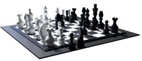 render 3d de composición de ajedrez png