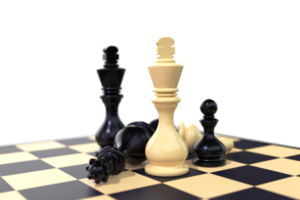 render 3d de composición de ajedrez png