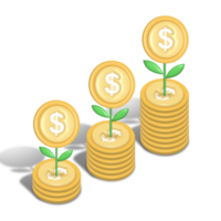 3D-Geld-Finanzkonzept-Wachstum, Geld sparen png