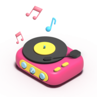 turntable and vinyl record 3d model png