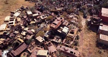 Aerial View to the Tank Grave near Asmara, Eritrea video