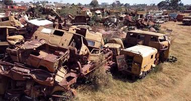 Aerial View to the Tank Grave near Asmara, Eritrea video