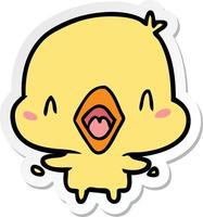 sticker of a cartoon happy bird vector