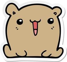 sticker of a cute cartoon bear vector