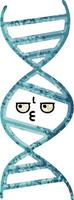 retro illustration style cartoon DNA strand vector