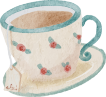 éléments de café et de boisson à l'aquarelle png