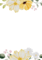 carte d'invitation de mariage bouquet de fleurs de printemps colorées dessinées à la main aquarelle et bouquet de feuilles vertes