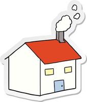 sticker of a cartoon house vector