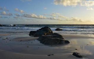 Pretty Seascape with Clouds Over the Ocean in Aruba photo