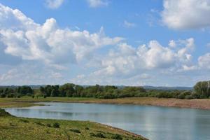 Winding Creek Through the English Countryside in the Spring photo