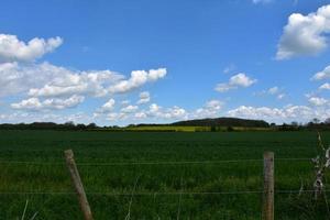 Stunning Spring Day with Blue Skies Over Farmland photo
