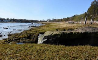 Coastline with Salt Marsh Exposed at Low Tide