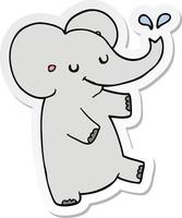 sticker of a cartoon dancing elephant vector