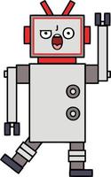 cute cartoon angry robot vector