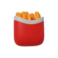 3d illustration de l'icône de frites png