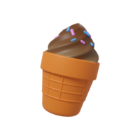 Ilustración 3d del icono de helado png