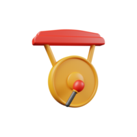 illustrazione 3d dell'icona del gong png