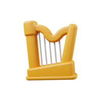 Illustration 3D de l'icône de la harpe png