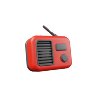 Ilustración 3D de icono de radio png