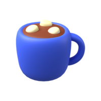 ilustração 3D de chocolate quente png