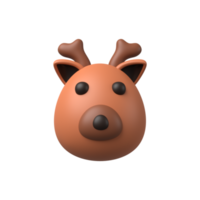 3d, illustration, de, tête cerf png