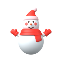 Illustration 3D d'un bonhomme de neige png