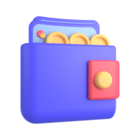 3d illustration de l'icône de portefeuille png