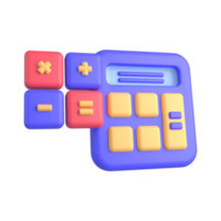 Ilustración 3d del icono de la calculadora png