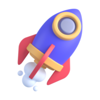 3d illustration of rocket png