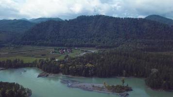 Landscapes and Mountain River on the Chemal Tract in the Altai Mountains, Russia video