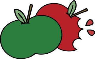 cute cartoon juicy apple vector