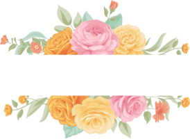 Rose Flower and botanical leaf digital painted png