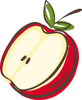 desenho de ilustração de frutas de maçã png