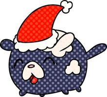 christmas cartoon of kawaii dog vector