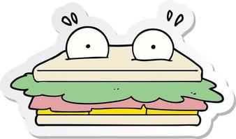 sticker of a sandwich cartoon character vector