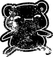 grunge icon kawaii cute teddy bear vector