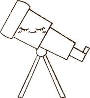 Telescope Charcoal Drawing vector