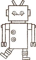 Robot Charcoal Drawing vector