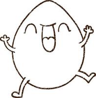 Happy Egg Charcoal Drawing vector