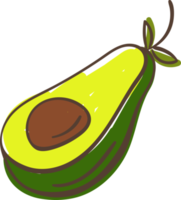 fumetto dell'illustrazione della frutta dell'avocado png