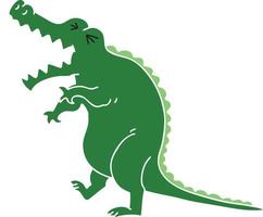 quirky hand drawn cartoon crocodile vector