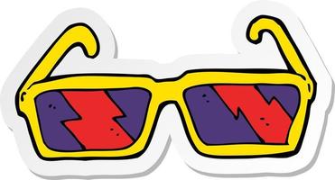 sticker of a cartoon sunglasses vector