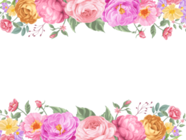 Rose Flower and botanical leaf digital painted png