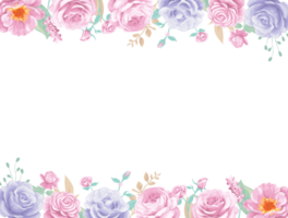 Rose Flower and botanical leaf digital painted png