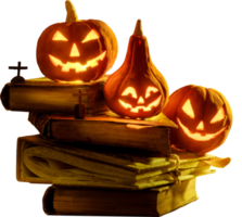 halloween pumpkin on book old