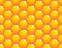 Seamless pattern with cartoon bright honeycombs. Ideal for packaging with honey products vector