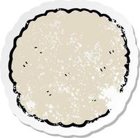 distressed sticker of a cartoon biscuit vector