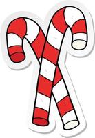 sticker of a cartoon candy canes vector